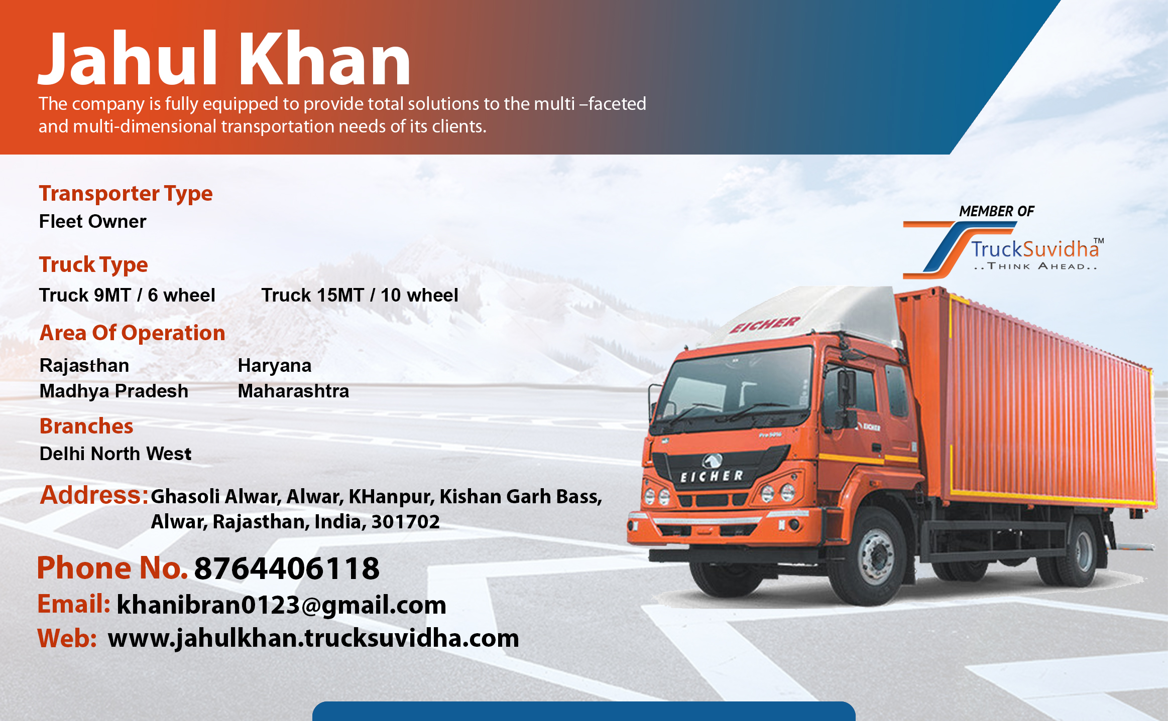 TruckSuvidha Promotion Slider