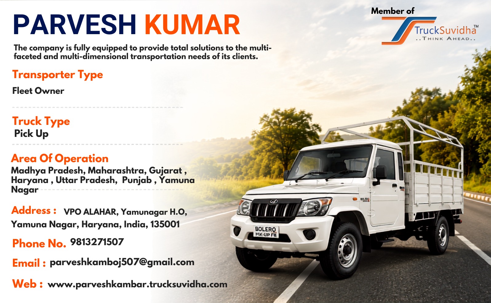 TruckSuvidha Promotion Slider